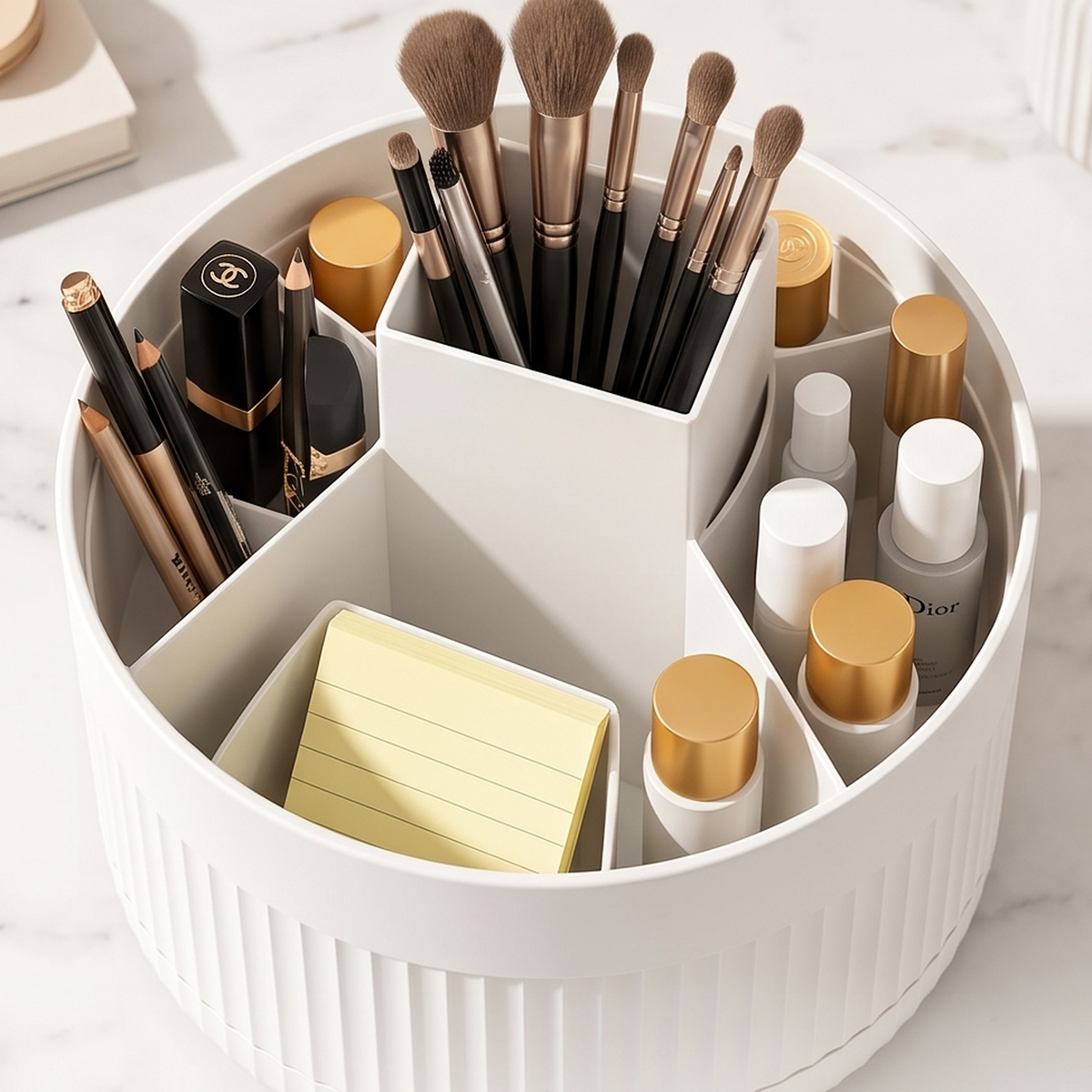 Organizador de maquillaje giratorio 360° LUVYELLE, detalle 2